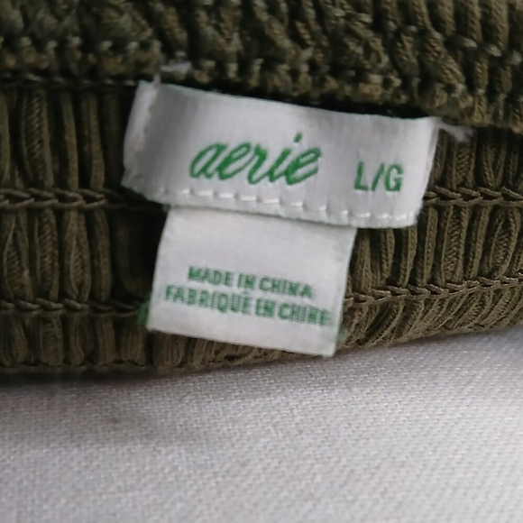 Aerie Kick-It Flare Ribbed Jumpsuit Olive Green Size Large - Picture 8 of 10
